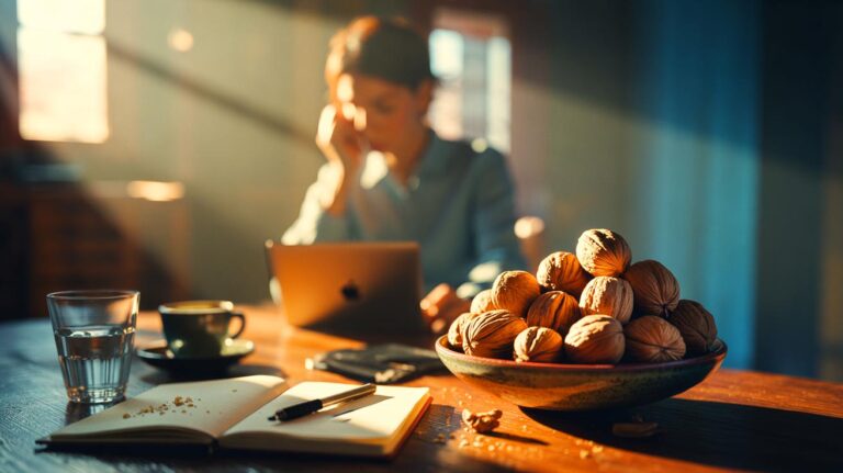Illustration de [noix mises en avant pour améliorer la concentration plus efficacement qu’un café]