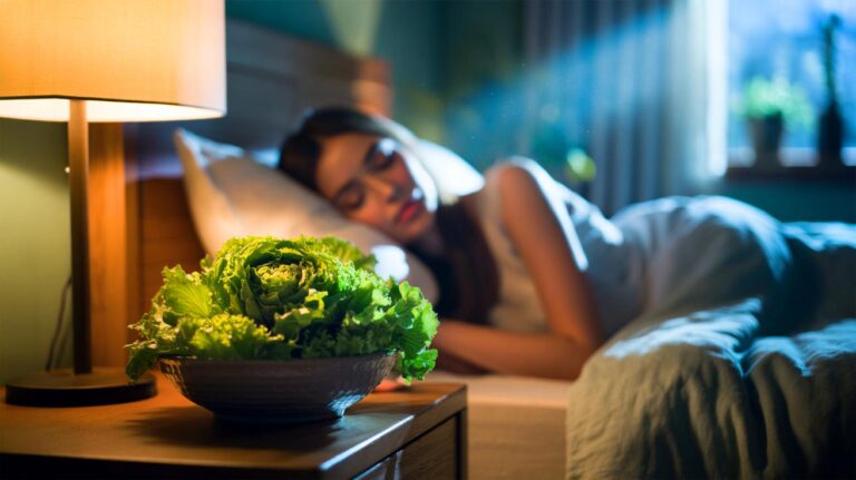 Illustration de la laitue consommée le soir pour favoriser l’endormissement et améliorer la qualité du sommeil