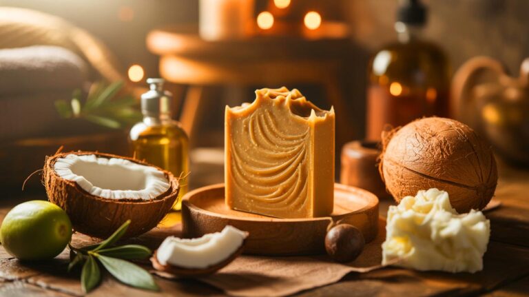 Illustration de savon artisanal hydratant pour peau sèche en hiver (généré par IA). Credit: Ideogram.