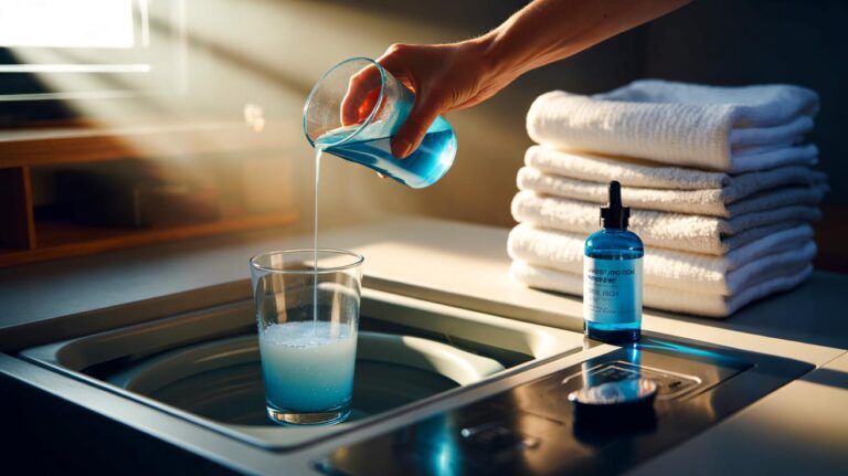 Illustration de l’astuce méconnue qui rend le linge plus blanc sans eau de javel