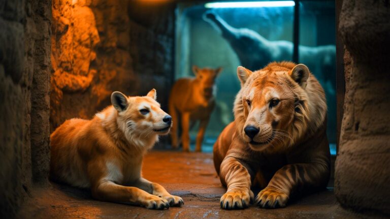 Illustration de la réalité cachée des zoos et des conditions de vie des animaux en captivité (généré par IA). Credit: Ideogram.