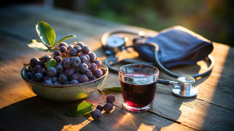 Illustration des baies d’aronia aidant à faire baisser naturellement la tension artérielle