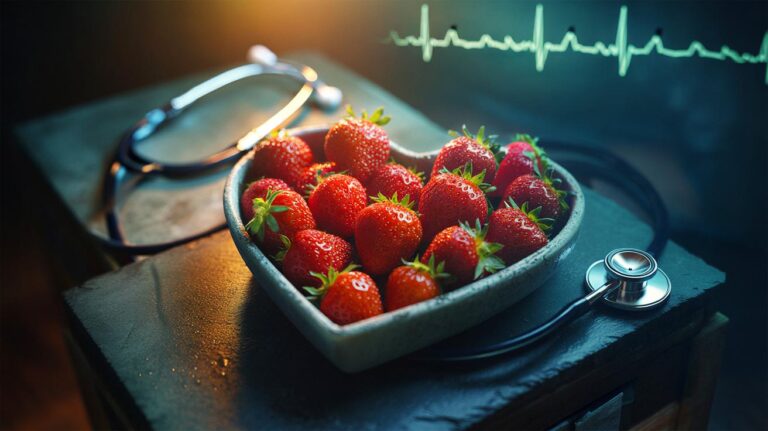 Illustration de fraises fraîches aidant à prévenir les maladies cardiovasculaires
