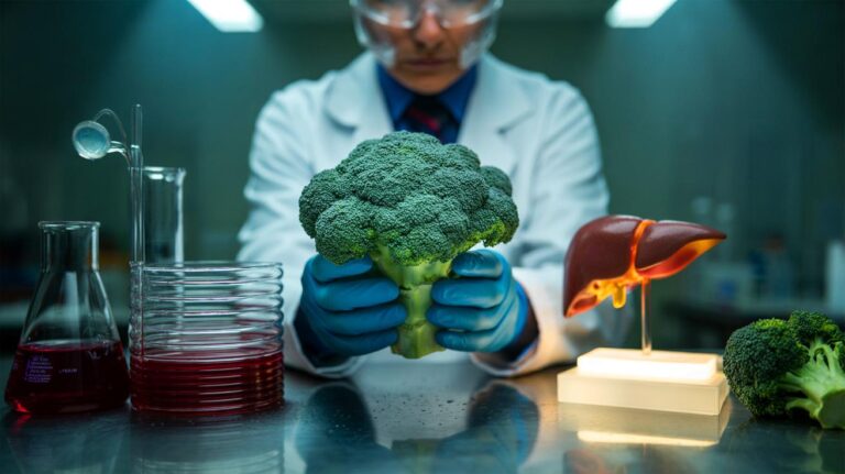 Illustration de chercheurs confirmant que le brocoli, légume vert, nettoie le foie et purifie le sang