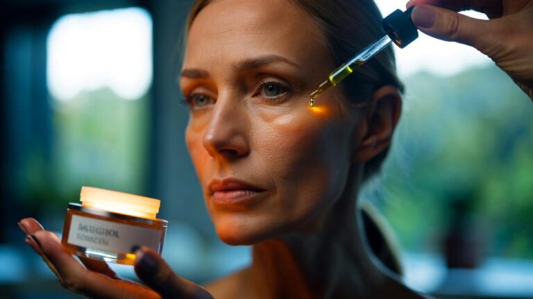 Illustration de [l’huile de bakuchiol appliquée sur le visage pour réduire les rides plus vite qu’une crème de luxe, selon des dermatologues]