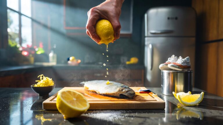 Illustration de l’utilisation du citron pour neutraliser les odeurs tenaces dans la maison