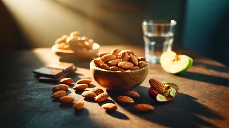 Illustration d’amandes non salées, fruit sec anti-fatigue naturel