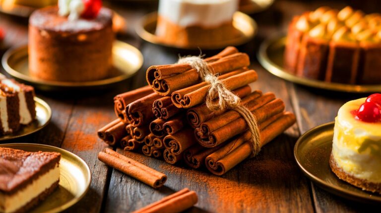 Illustration de la cannelle et de ses multiples utilisations dans la pâtisserie (généré par IA). Credit: Ideogram.