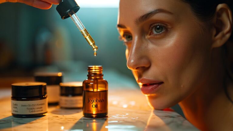 Illustration de l’huile de jojoba recommandée par des spécialistes comme alternative bon marché aux crèmes anti-âge