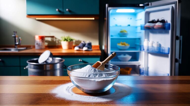 Illustration de bicarbonate de sodium utilisé comme anti-odeurs naturel à la maison