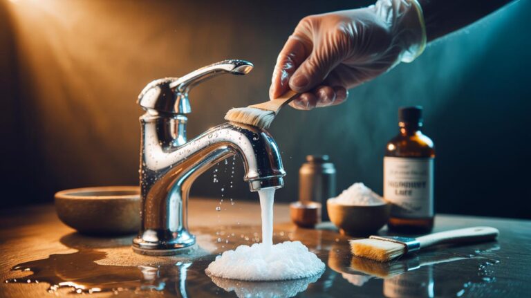 Illustration de l’élimination rapide de la rouille sur métal à l’aide d’une pâte de bicarbonate de soude, peroxyde d’hydrogène 3 % et sel