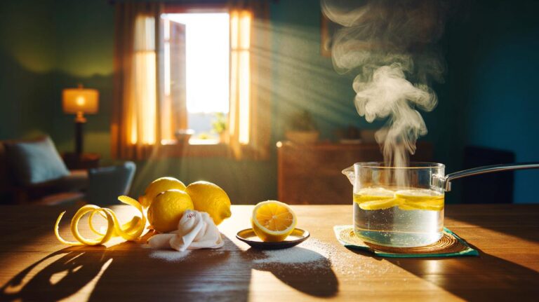 Illustration de citron et de zestes utilisés pour purifier naturellement l’air intérieur