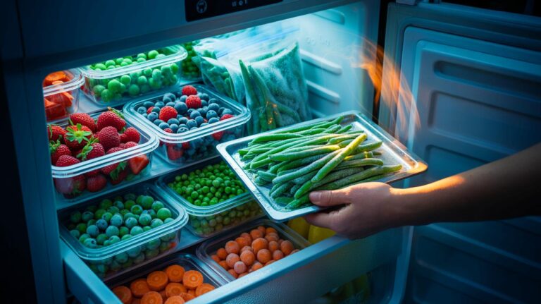 Illustration de la congélation de certains aliments pour préserver toutes leurs vitamines