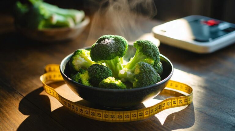 Illustration de [un brocoli frais, légume associé à la réduction de la graisse abdominale]
