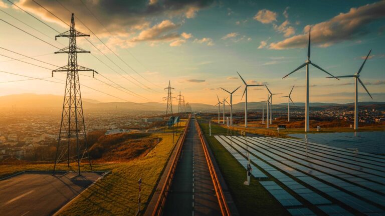 Illustration de la transition énergétique et ses défis liés à l'électricité (généré par IA). Credit: Ideogram.