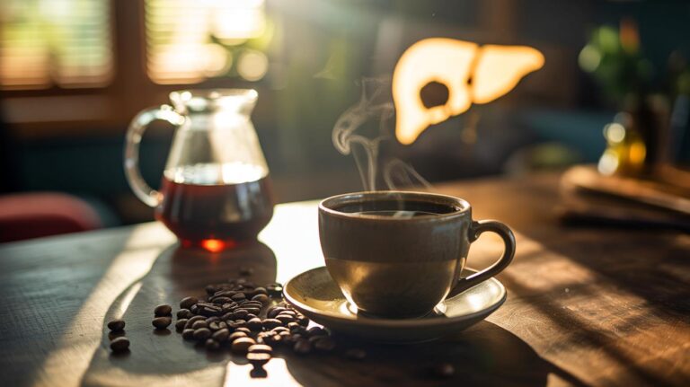 Illustration de la boisson que les experts considèrent comme un nettoyant hépatique naturel, le café