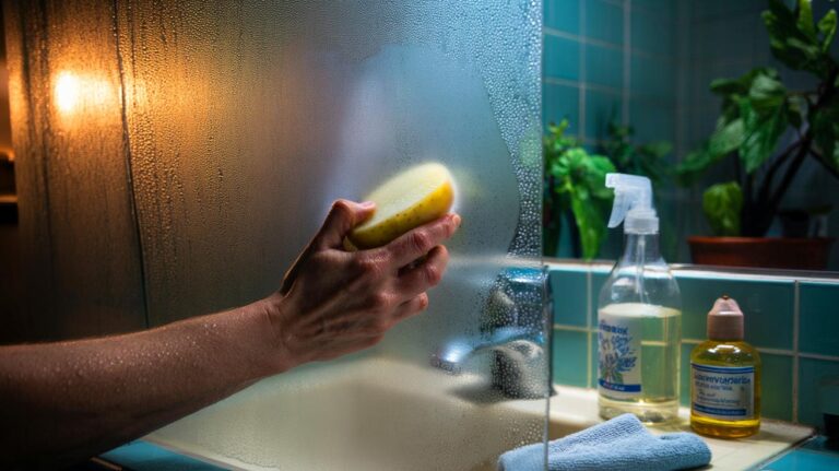 Illustration de l’astuce naturelle antibuée à la pomme de terre appliquée sur une vitre pour un verre parfaitement clair